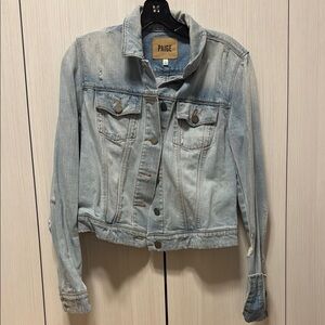 PAIGE Light Wash Denim Jacket - Light Blue
